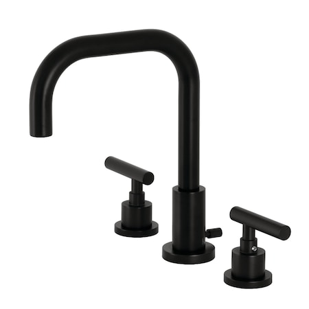 Kingston Brass FSC8930CML Manhattan Widespread Bathroom Faucet W/ Brass Pop-Up, Black FSC8930CML